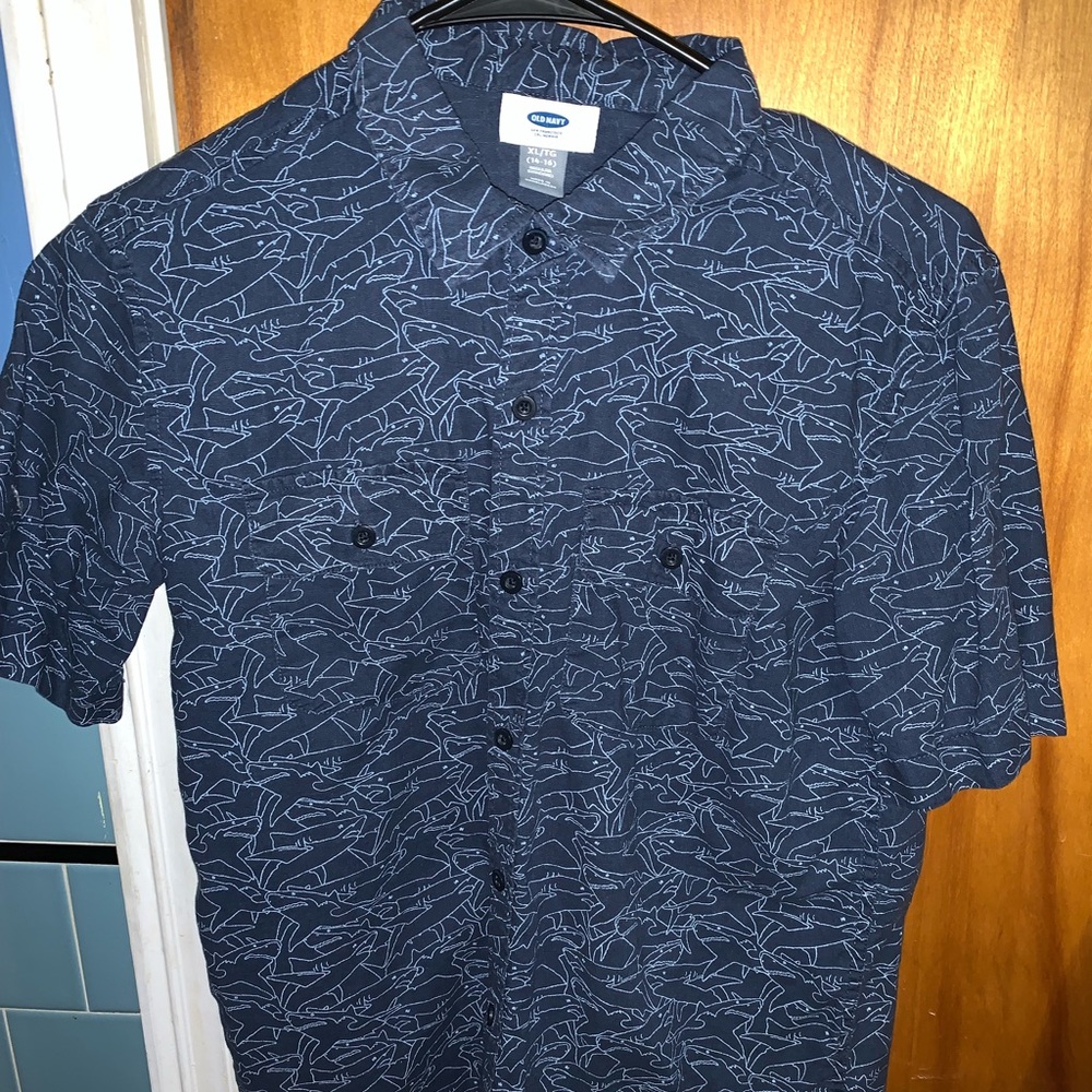 3/$20!! boys shark print button up